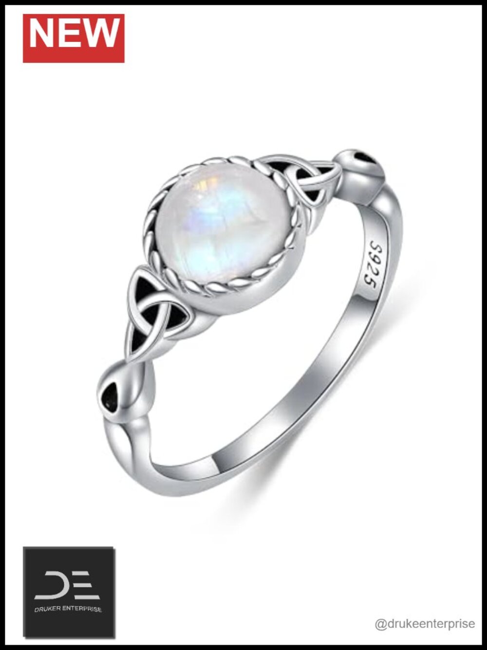 925 Sterling Silver Turquoise Celtic Knot Ring, Statement Jewelry